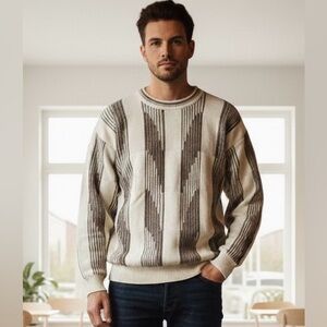 Protégé Collection Cream Narrow Vertical Decorative,Stripes, Size XL